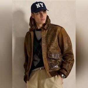 Polo Ralph Lauren Brown Leather Flight Jacket